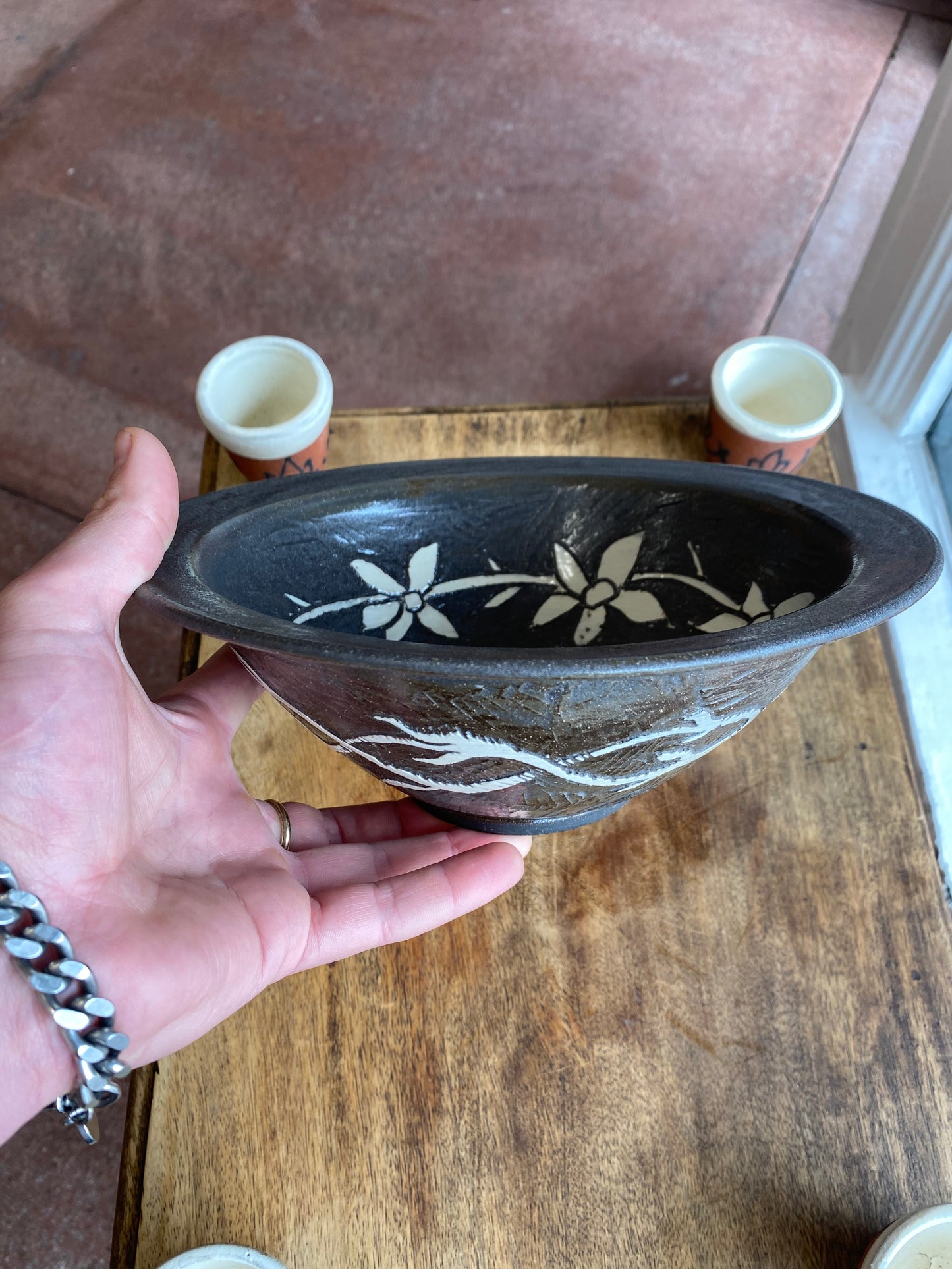 Obsidian wreath bowl